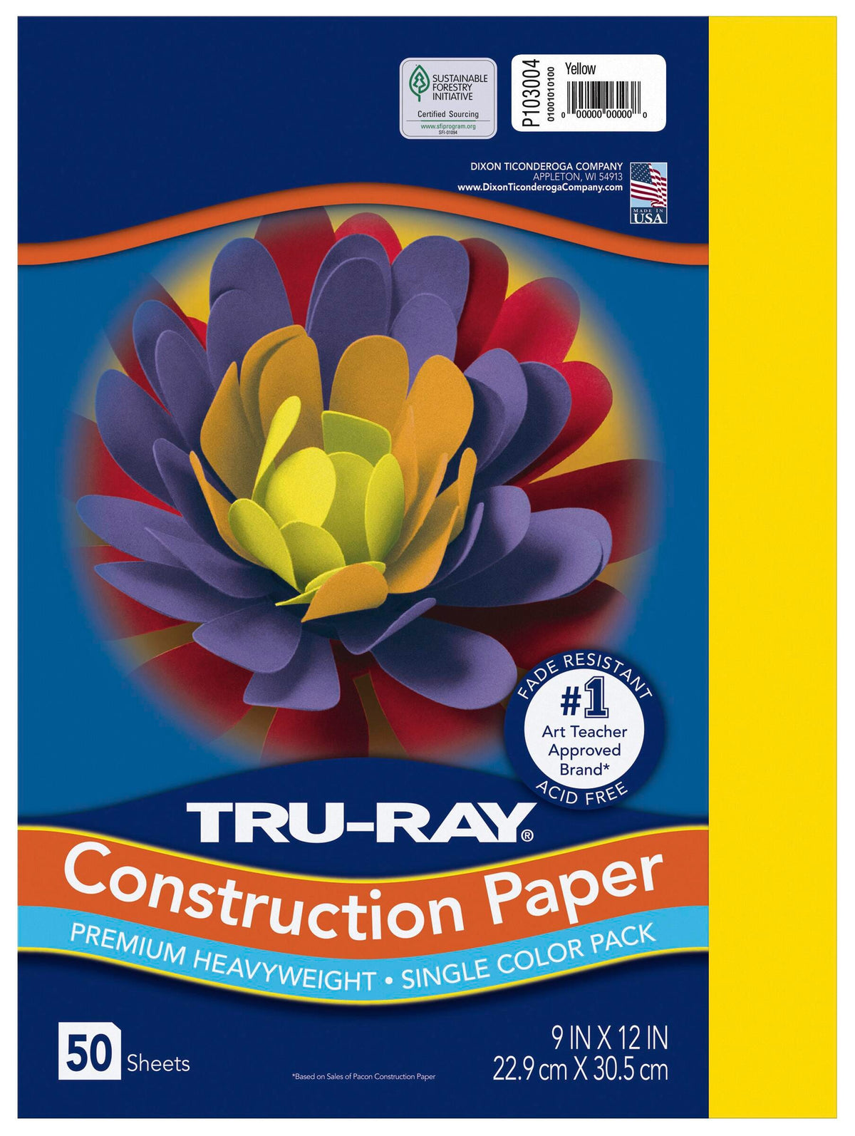 CONST PPR 9X12 YELLOW TRURAY 50 SHTS