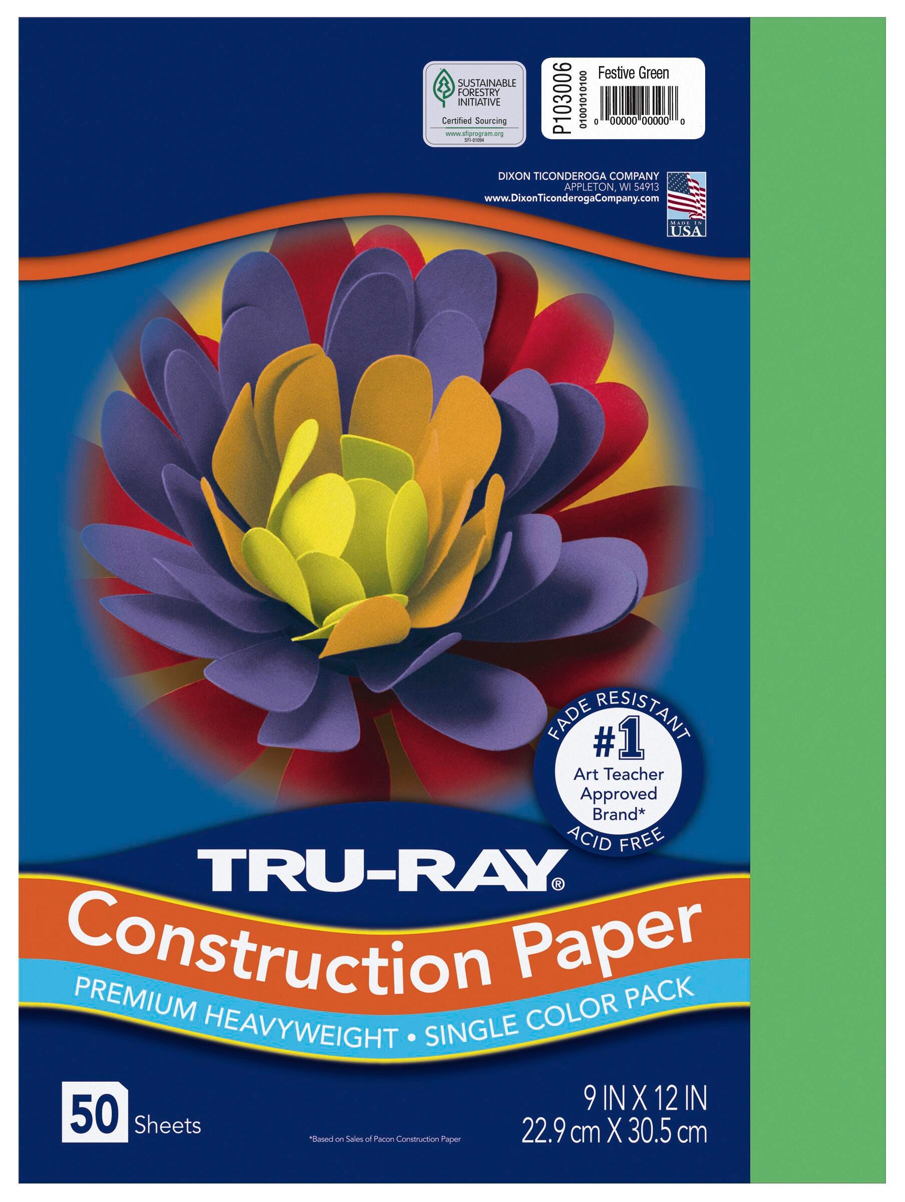 CONST PPR 9X12 FEST GREEN TRURAY 50 SHTS