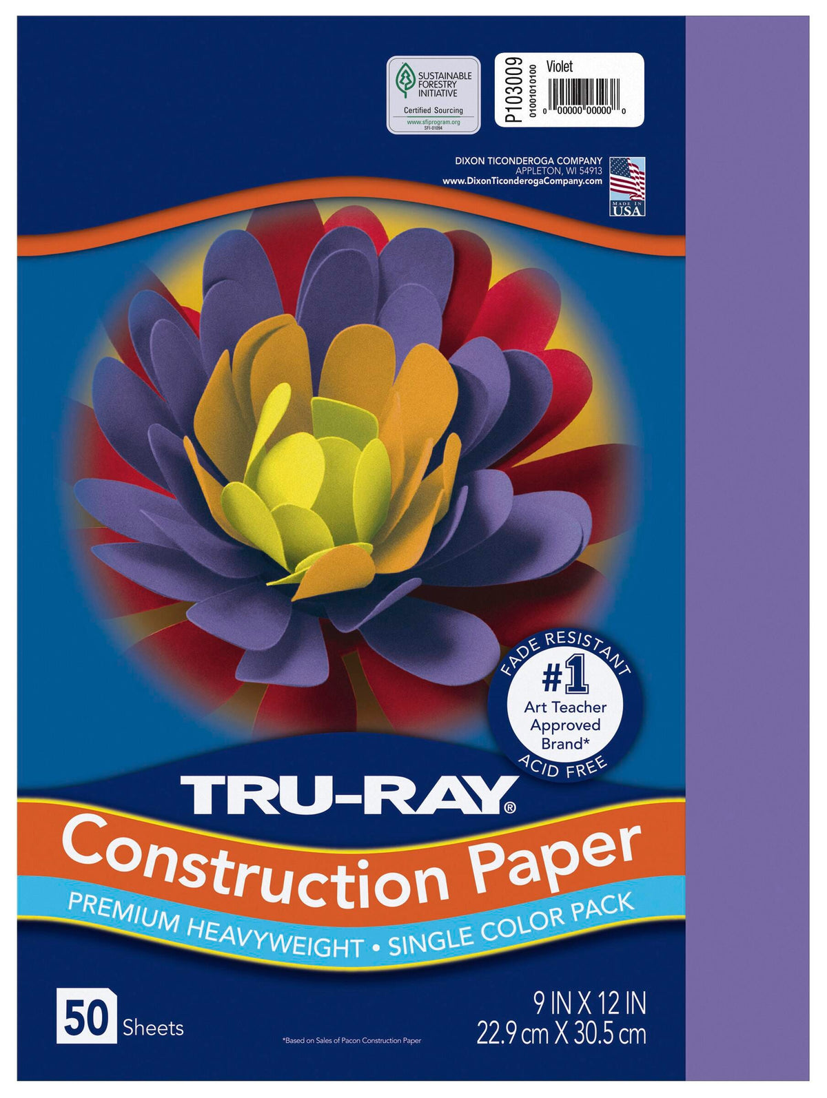 CONST PPR 9X12 VIOLET TRURAY 50 SHTS