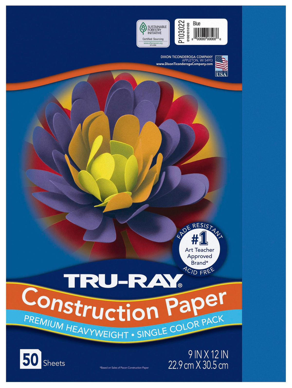 CONST PPR 9X12 BLUE TRURAY 50 SHTS
