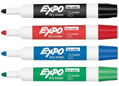 MARKER EXPO DRY ERASE 4-CLR BULLET SET/4