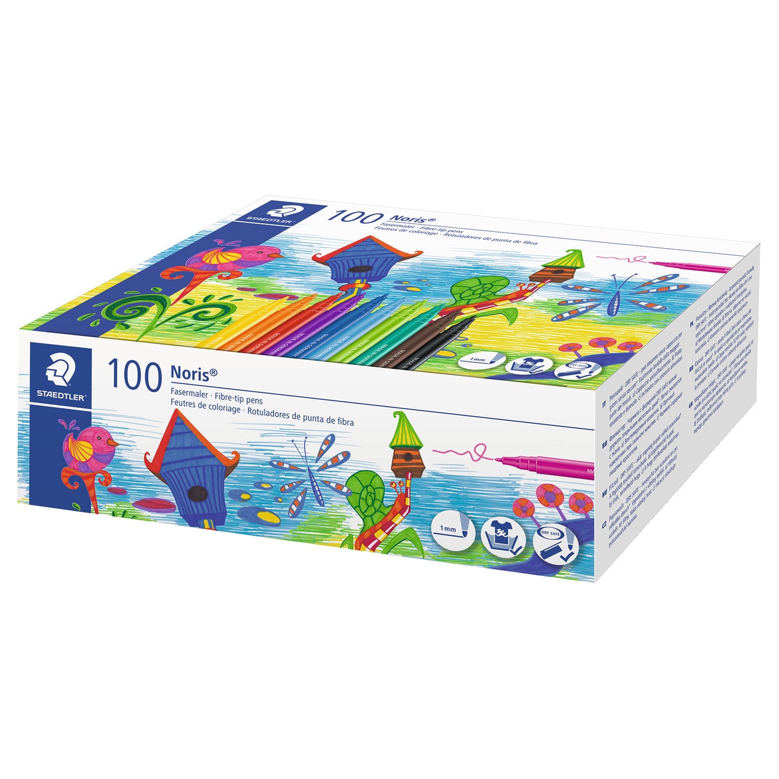 Pen Fibre Tip Noris Asstd Pk100