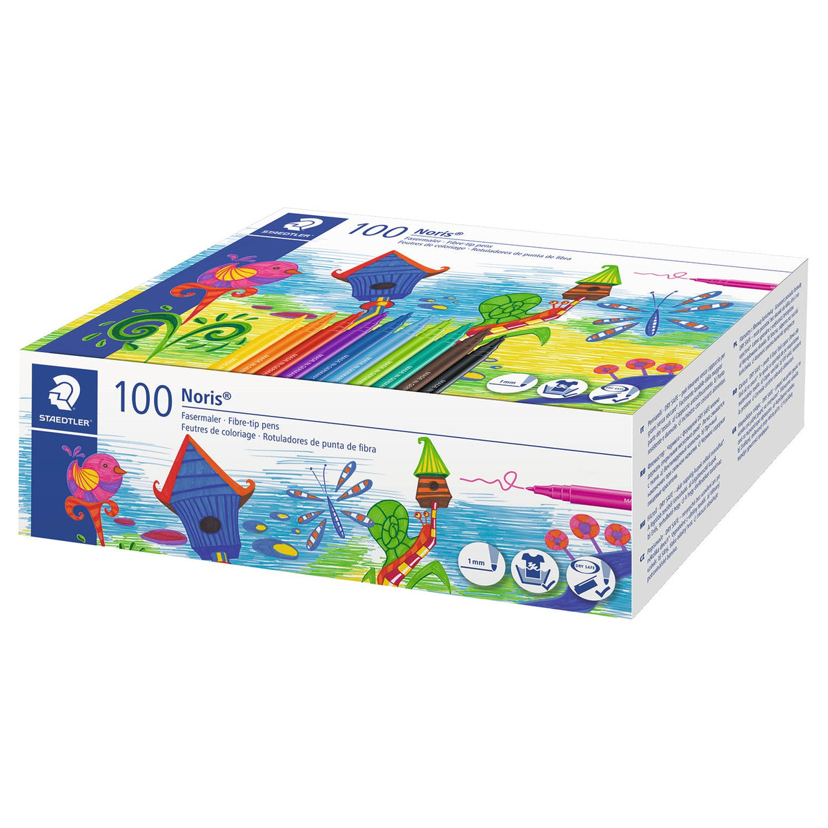 Pen Fibre Tip Noris Asstd Pk100