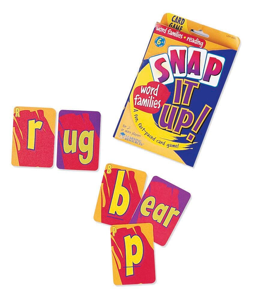 GAME SNAP IT UP PHONICS + READING WORD FAMILIES CARDS