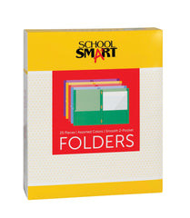 FOLDER 2-POCKET W/FASTENERS SMOOTH ASST PACK OF 25 SCHOOL SMART