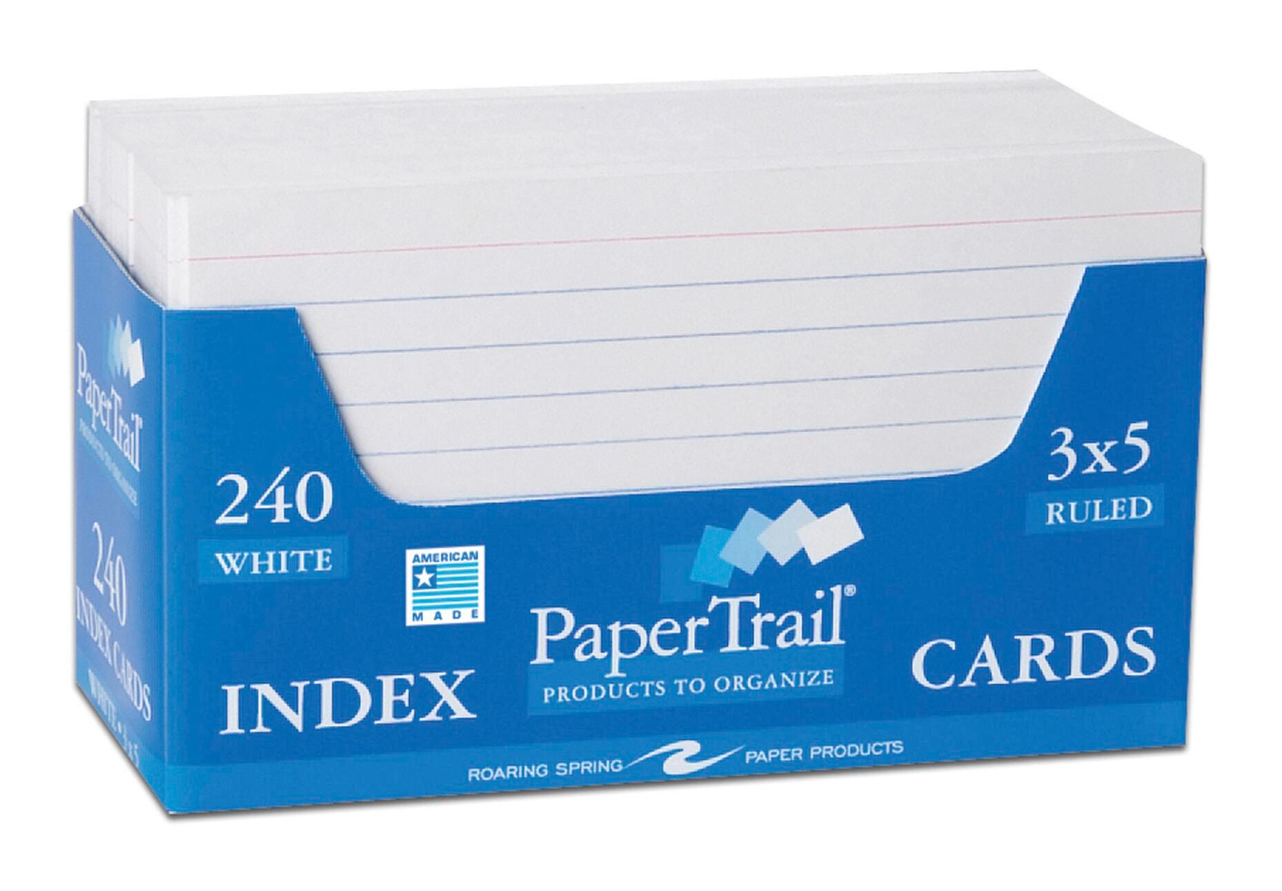 INDEX CARDS ROARING SPRING 3X5 RULED WHITE PK OF 240