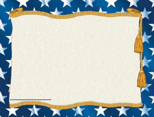 CERTIFICATES BLANK 8 1/2X11 STARS SET OF 50