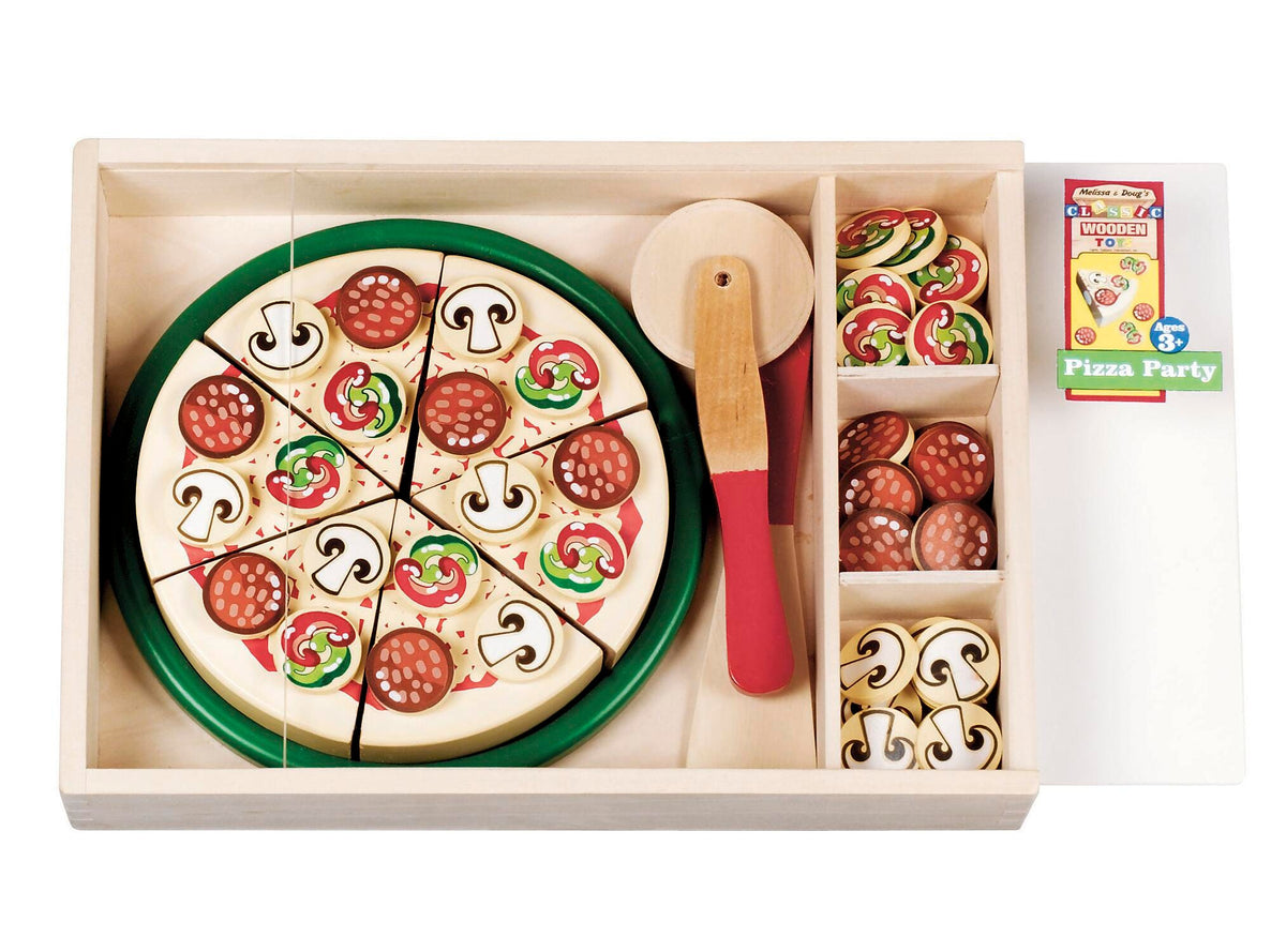 TOY WOOD PIZZERIA SET OF 45