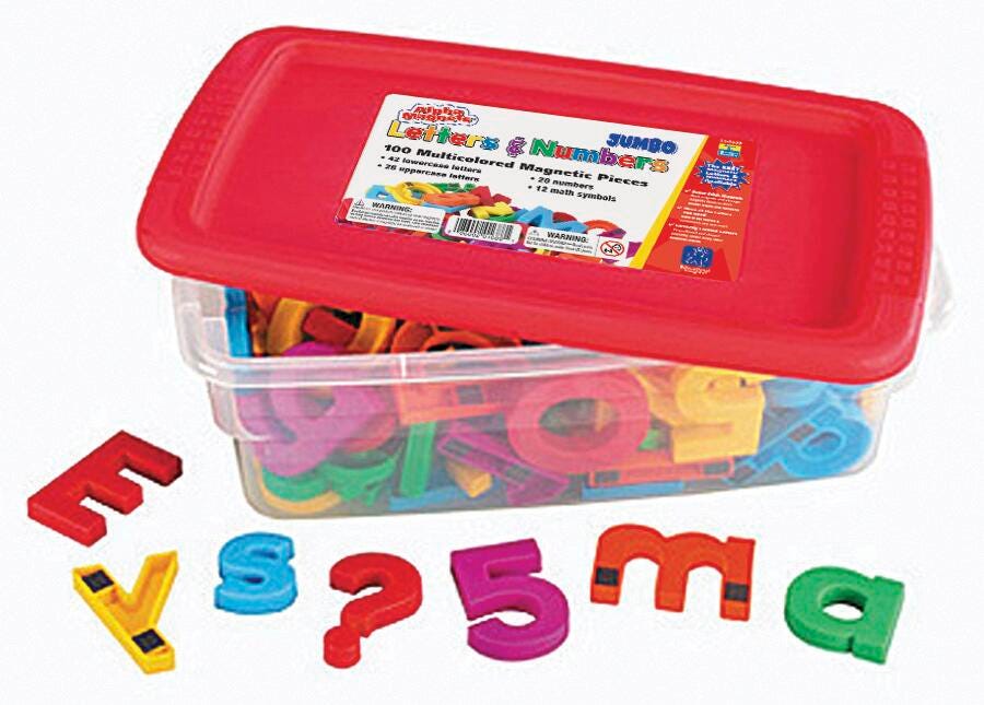 MAGNETS JUMBO LETTER AND NUMBERS MULTI COLOR SET OF 100