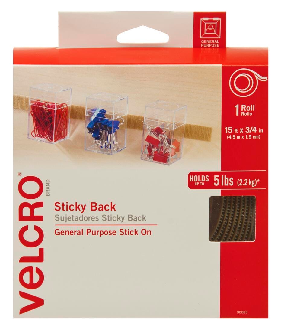 TAPE HOOK + LOOP VELCRO 3/4 X 15 FT ROLL BEIGE