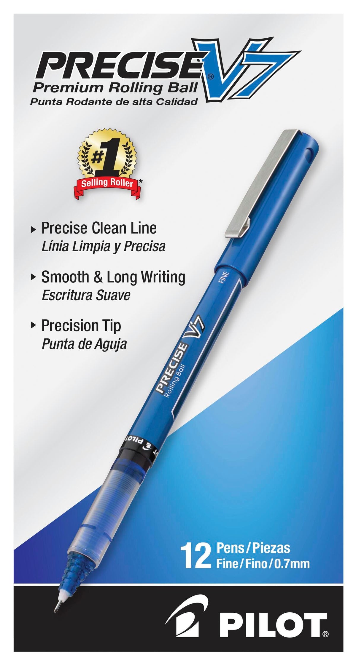 PEN PRECISE V7 STICK ROLLERBALL BLUE PACK OF 12