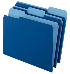 FILE FOLDER TWO-TONE LETTER 1/3 CUT TAB NAVY PACK OF 100