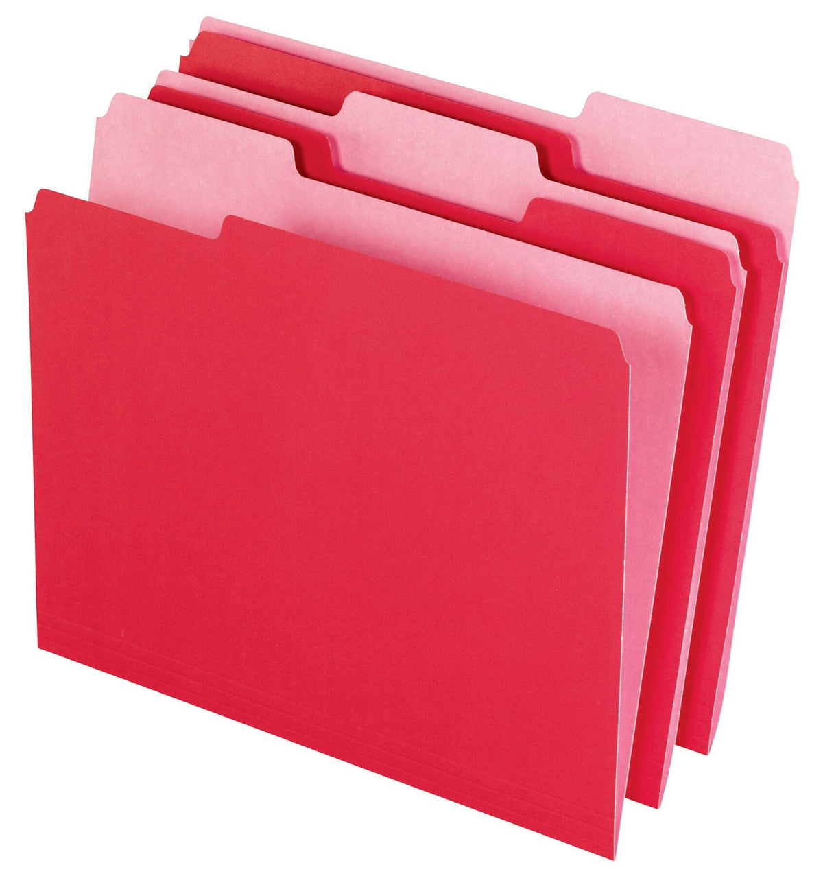 FILE FOLDER TWO-TONE LETTER 1/3 CUT TAB RED PACK OF 100