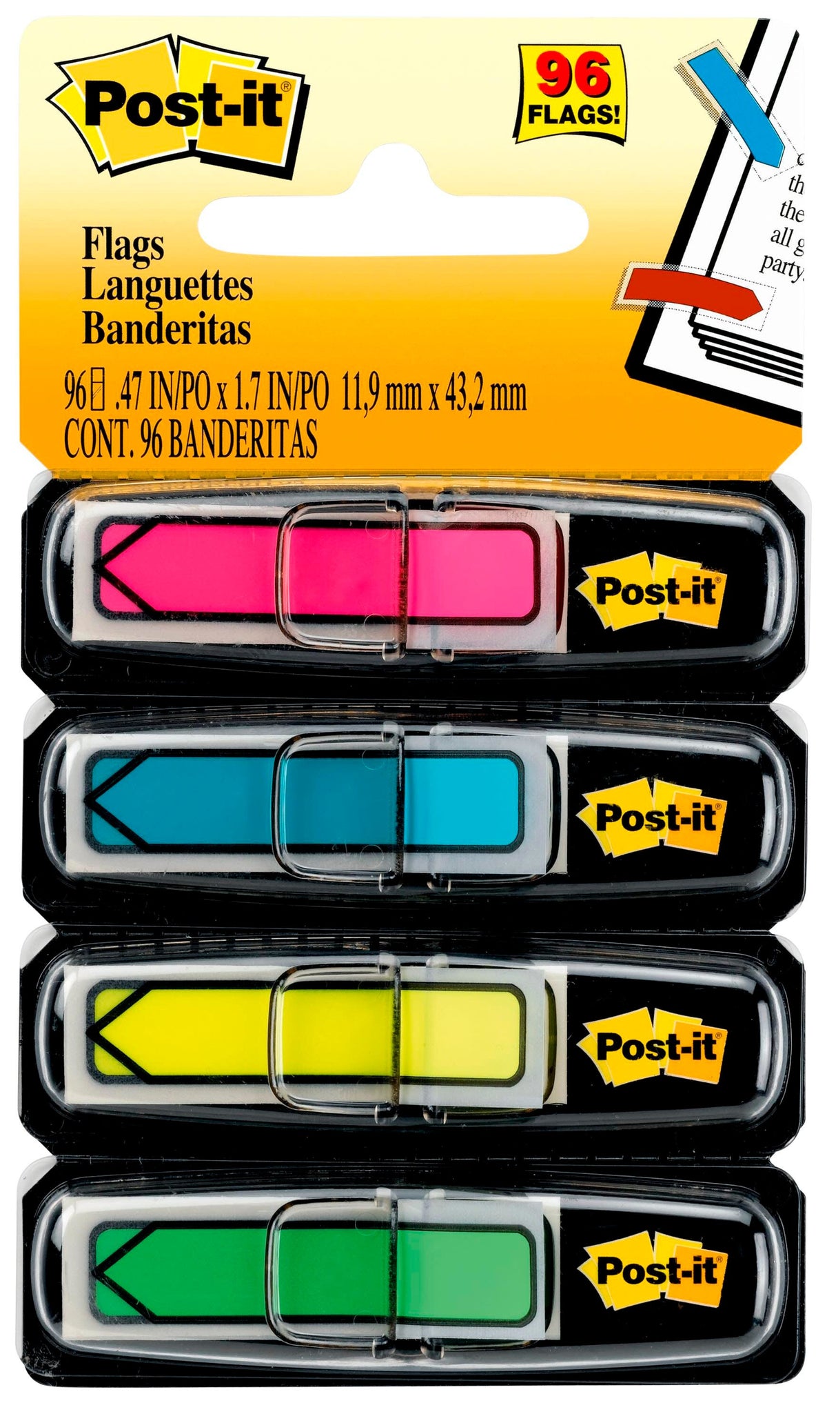POST-IT ARROW 1/2 FLAG 24 EA OF 4 BRT/COLORS