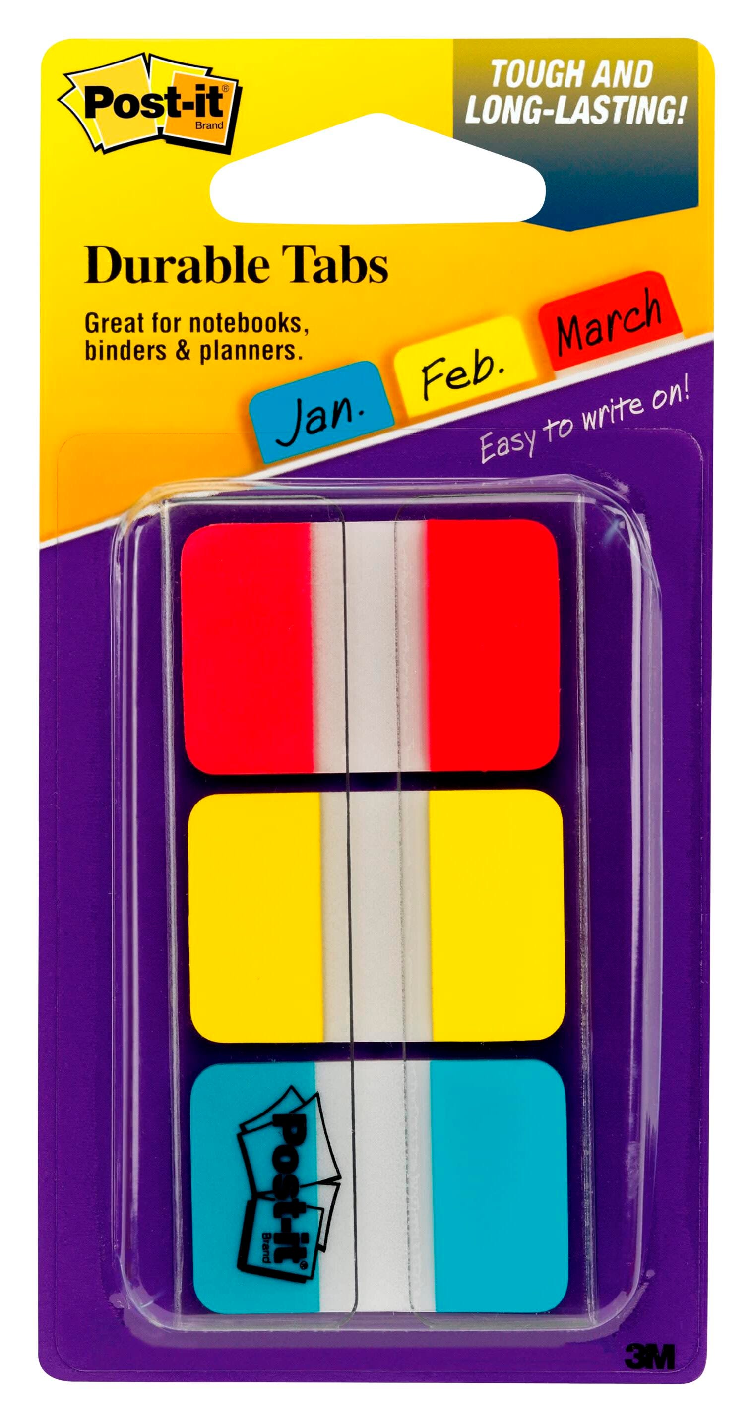 POST-IT DURABLE 1 INDEX TAB 22 EA-3 COLORS