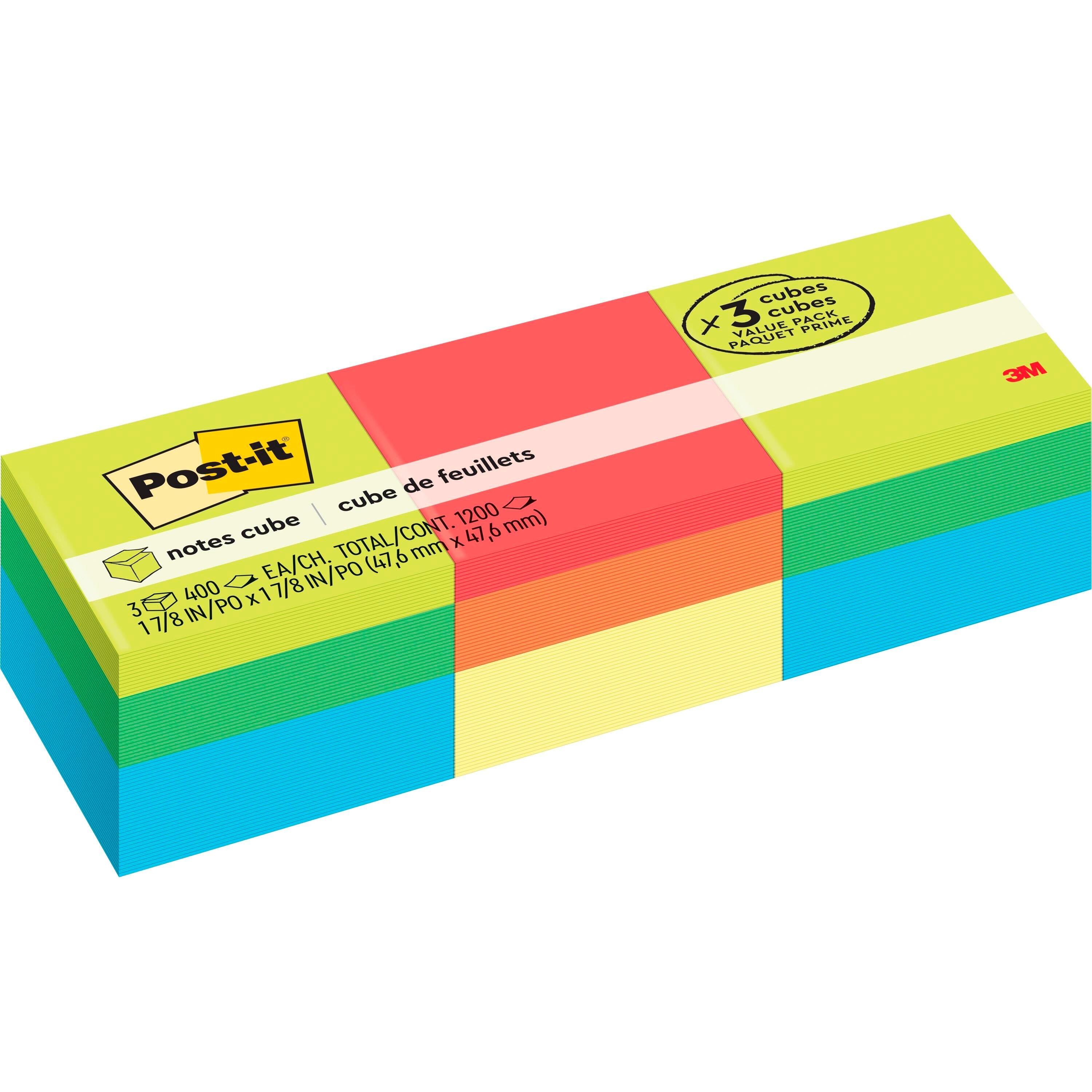 POST-IT NOTE CUBE 2X2 CAPETOWN AND FLORAL FANTASY PACK OF 3