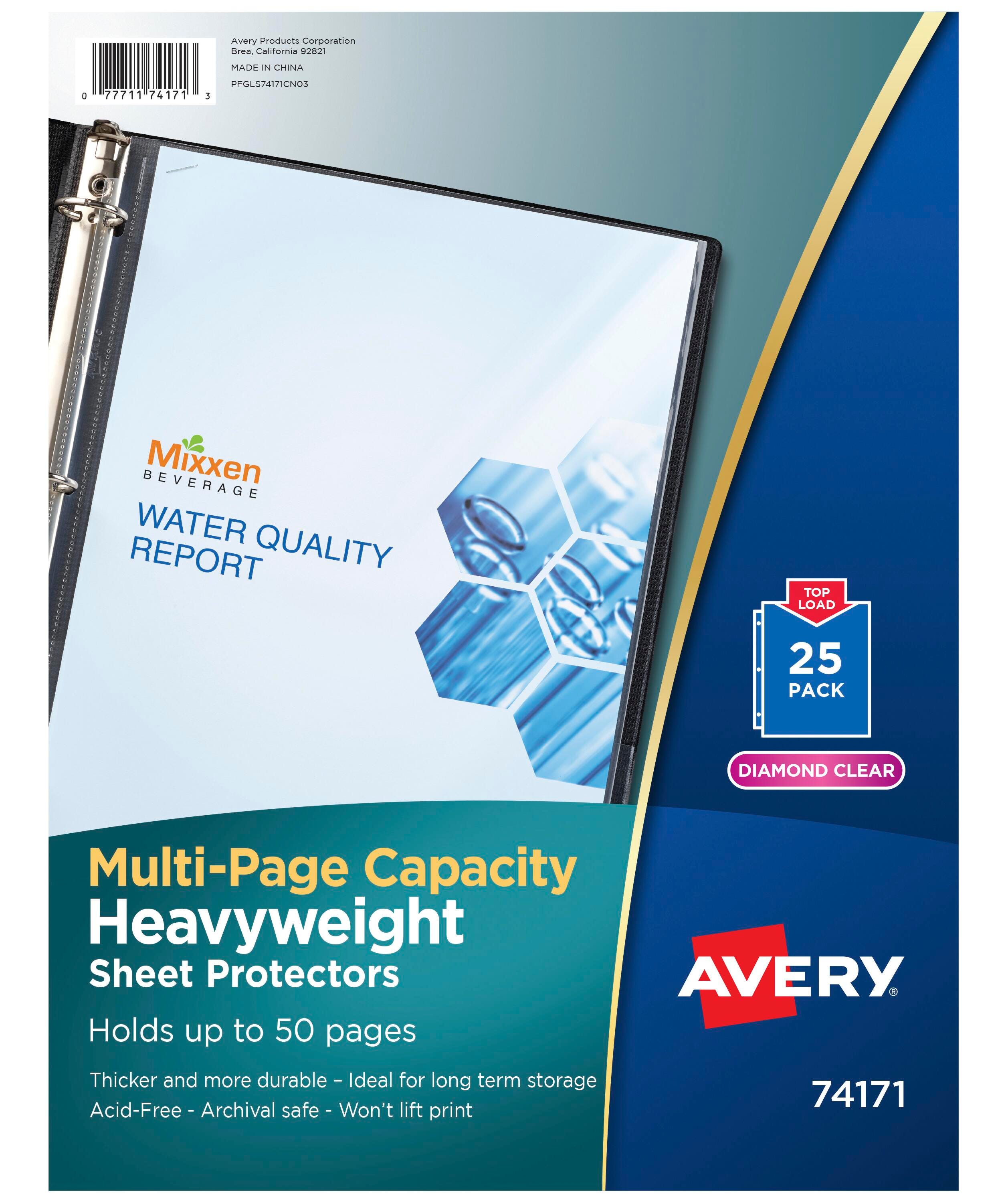 SHEET PROTECTOR MULTI-PAGE 8.5X11 IN CLEAR PK OF 25 AVE74171