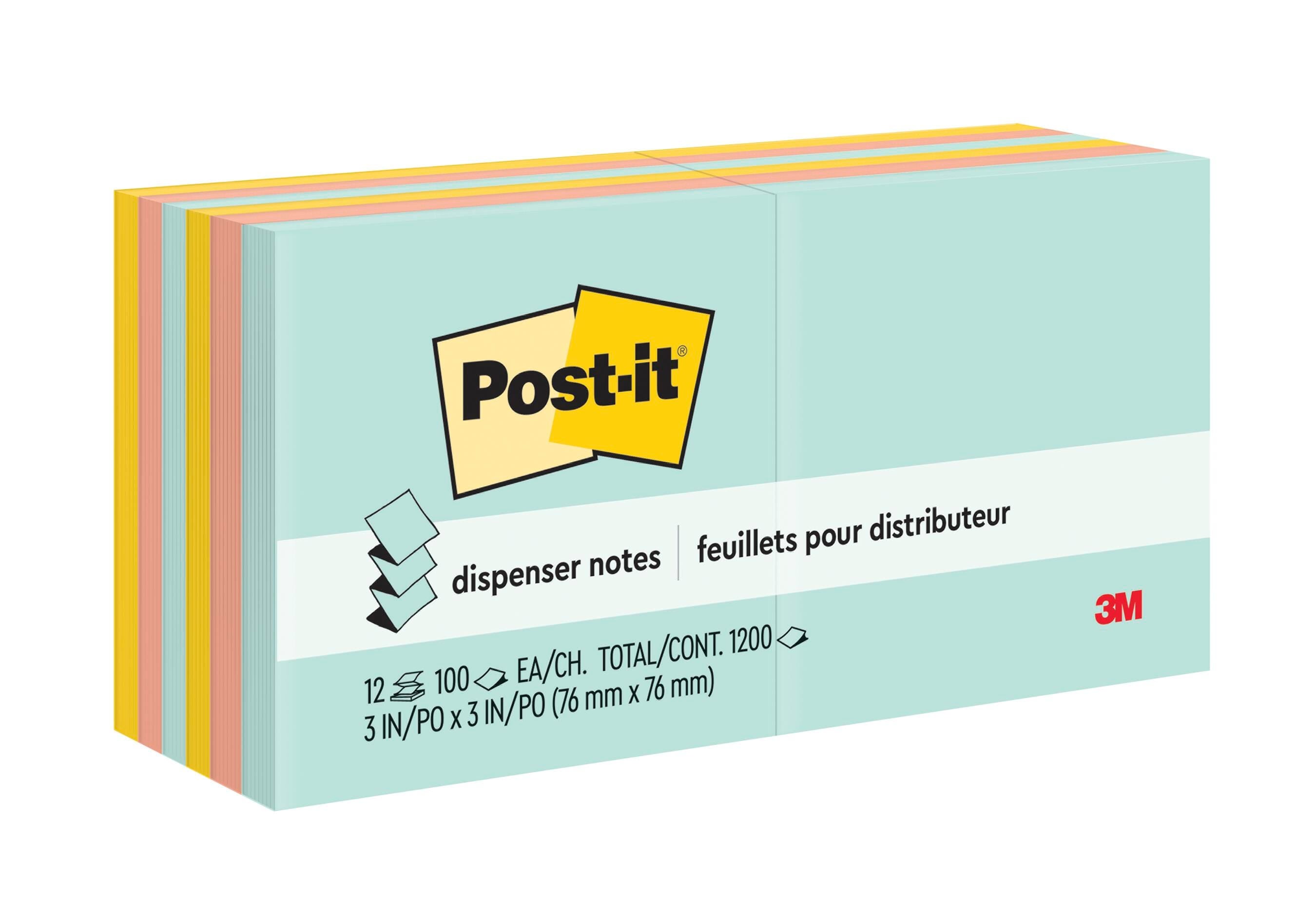 REFILL POP-UP STICKY PAD 3X3 AST PASTEL MMMR33012AP PK OF 12