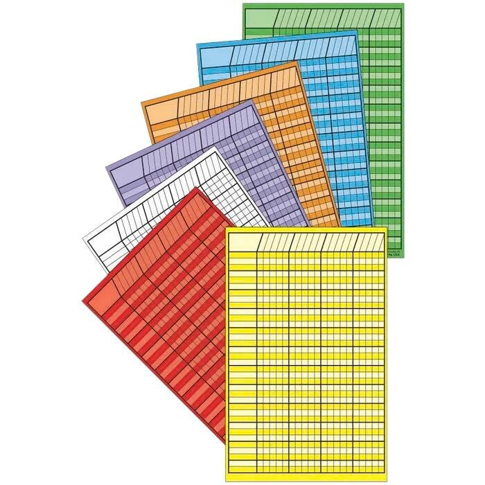INCENTIVE CHART VERTICAL 14X22 ASSORTED PACK OF 12