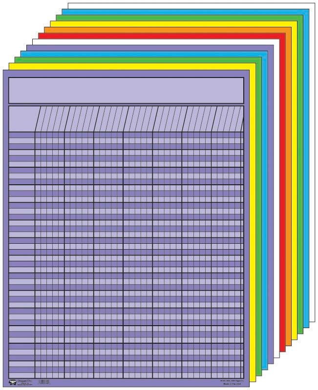 INCENTIVE CHART VERTICAL 28X22 ASSORTED PACK OF 12