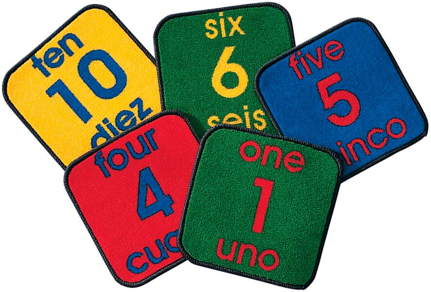 CARPETS FOR KIDS KIDSVALUE PLUS NUMBERS BILINGUAL SET OF 10