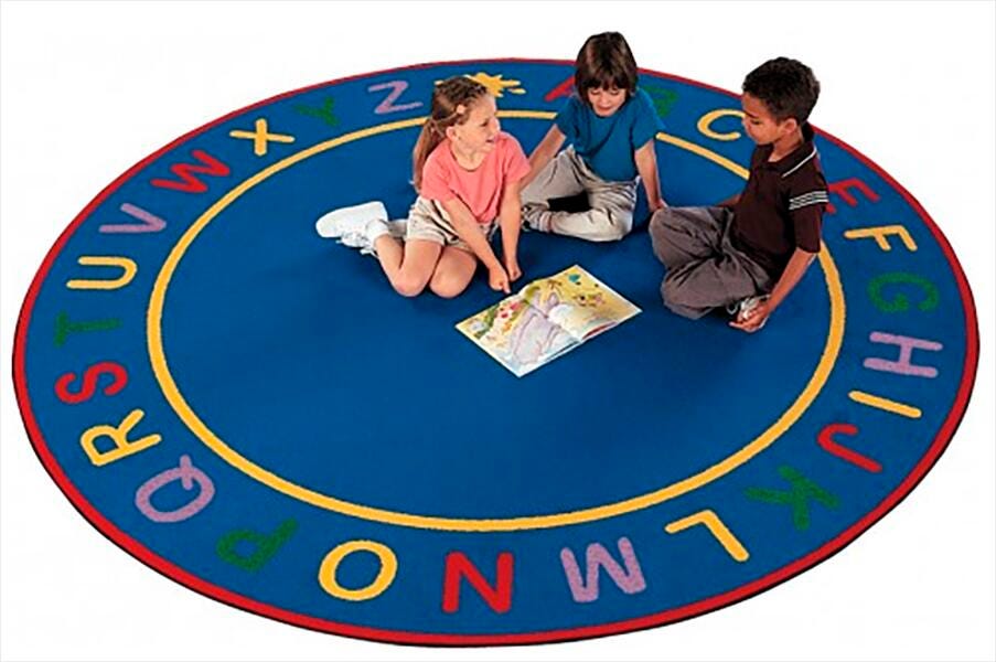 CARPETS FOR KIDS - PREMIUM ALPHA - ROUND - 6 FT - BLUE COLOR