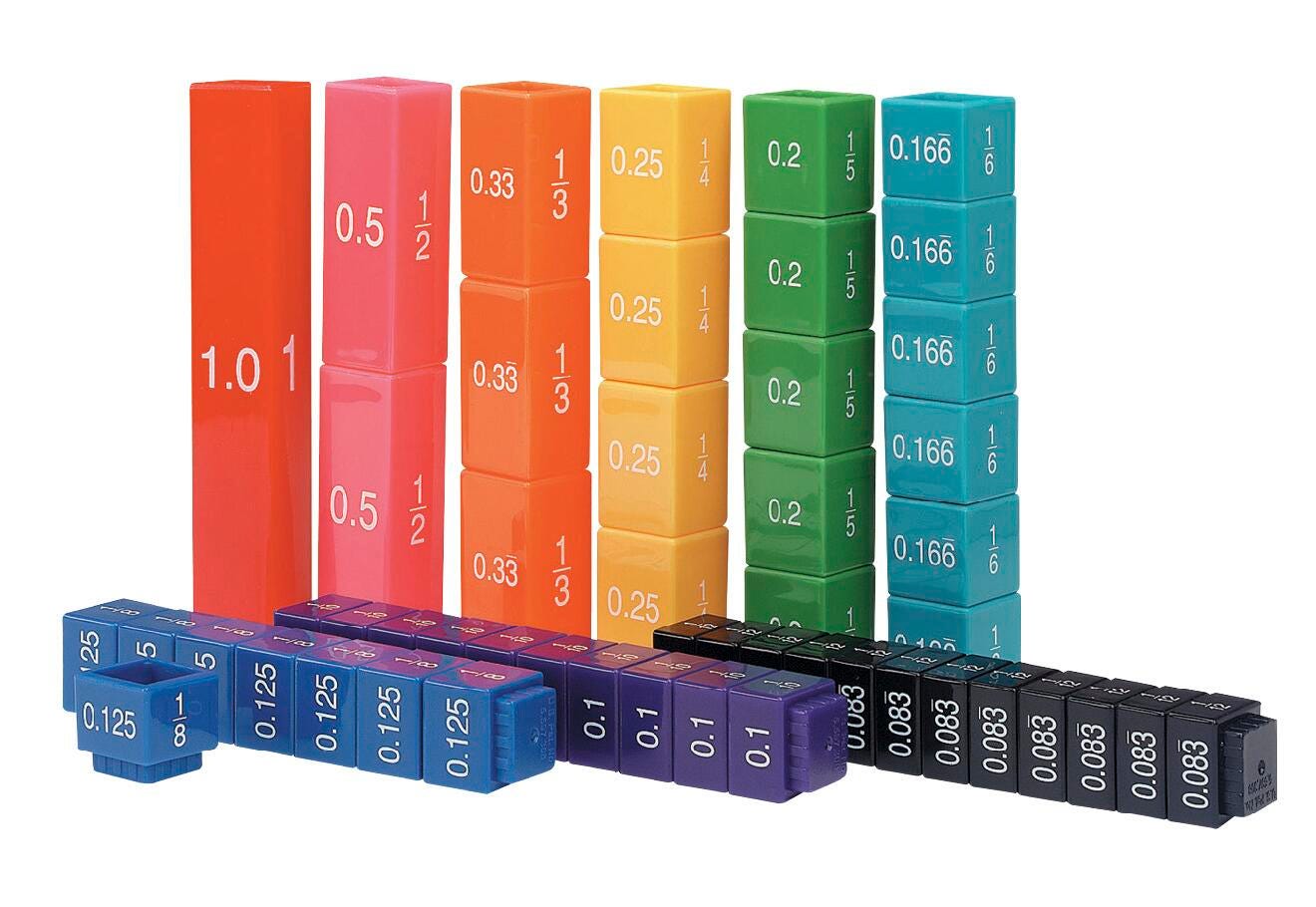 EQUIVALENCY CUBES FRACTION TOWER CUBES SET OF 51