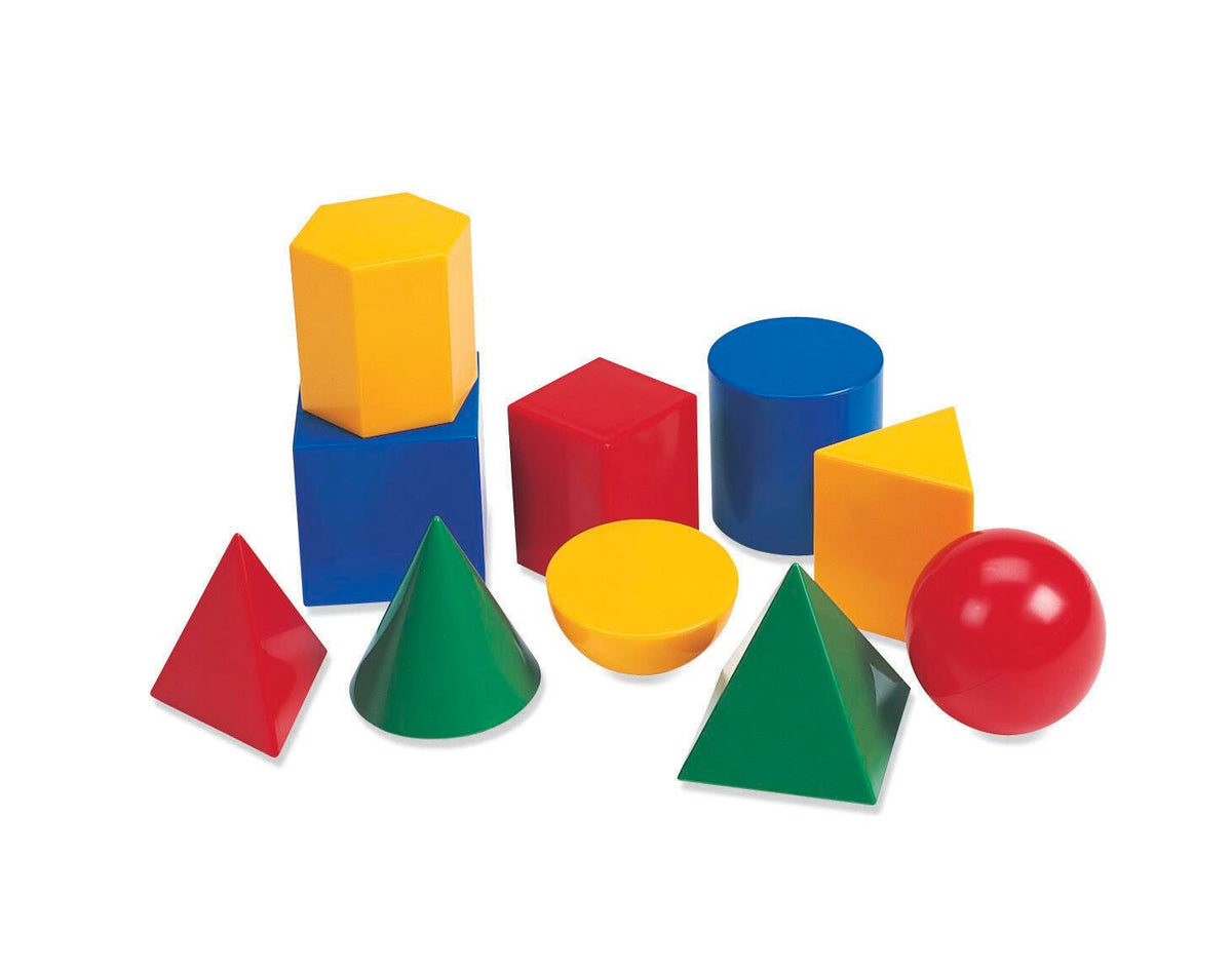 SHAPES LARGE PLASTIC GEO SOLIDS SET OF 10