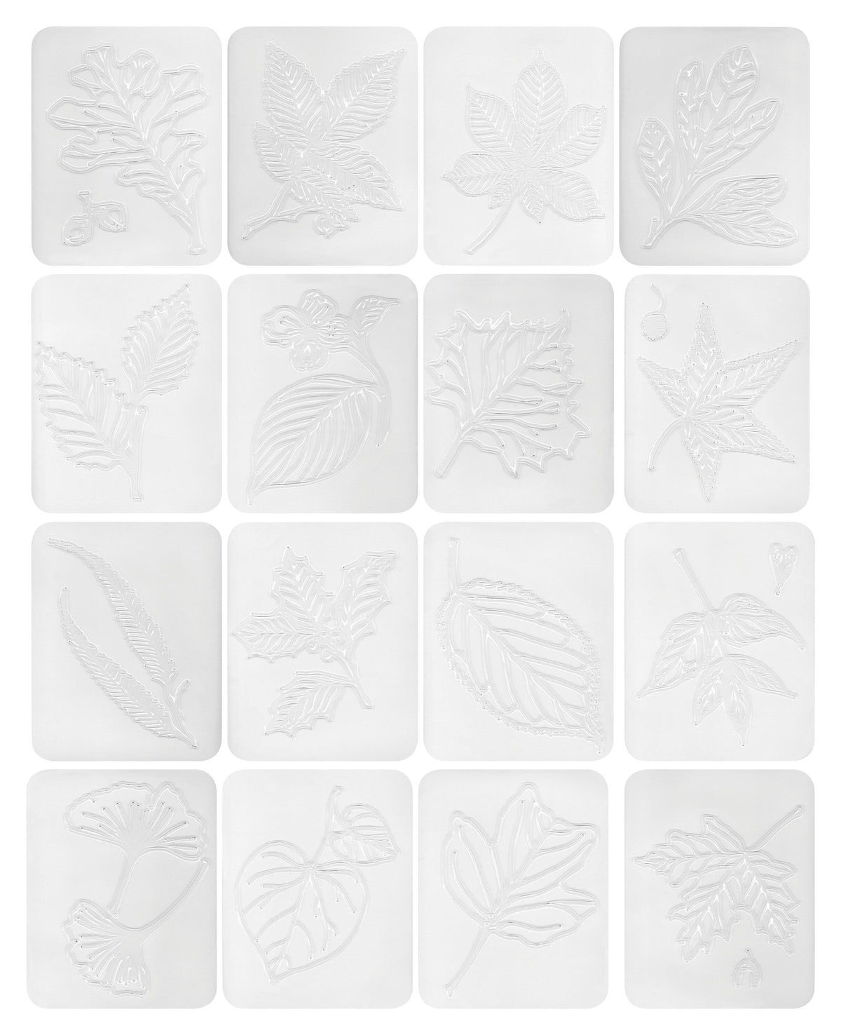 RUBBING PLATES LEAF SET OF 16