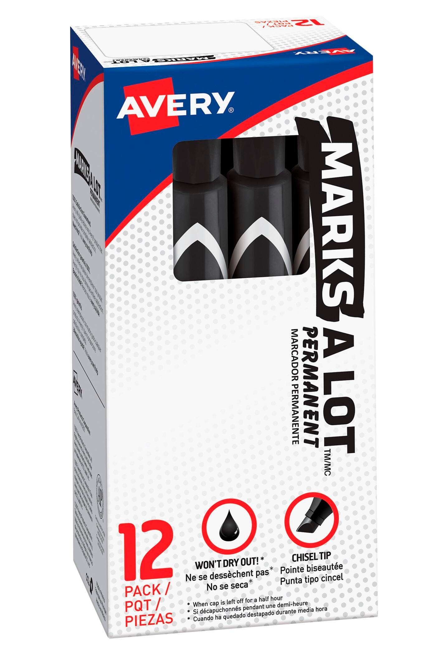 MARKER MARKS-A-LOT BLACK LARGE PACK OF 12