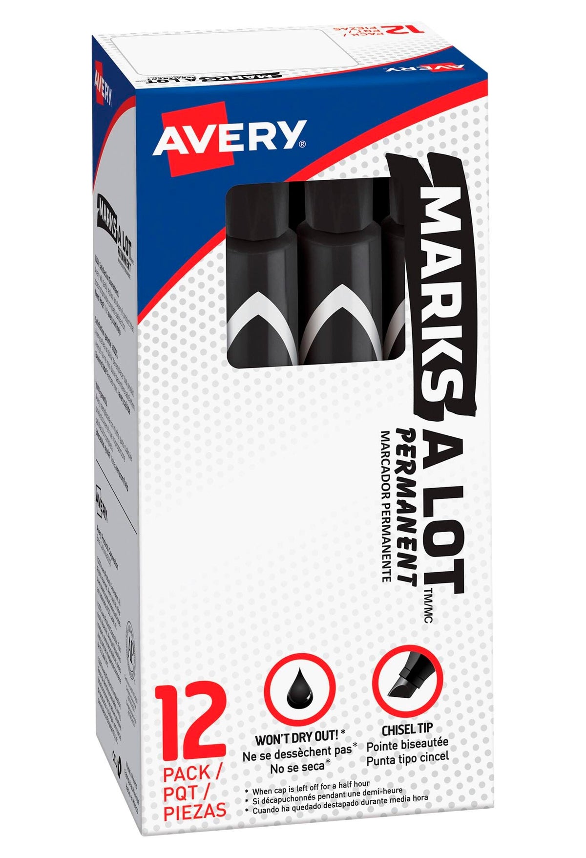 MARKER MARKS-A-LOT BLACK LARGE PACK OF 12