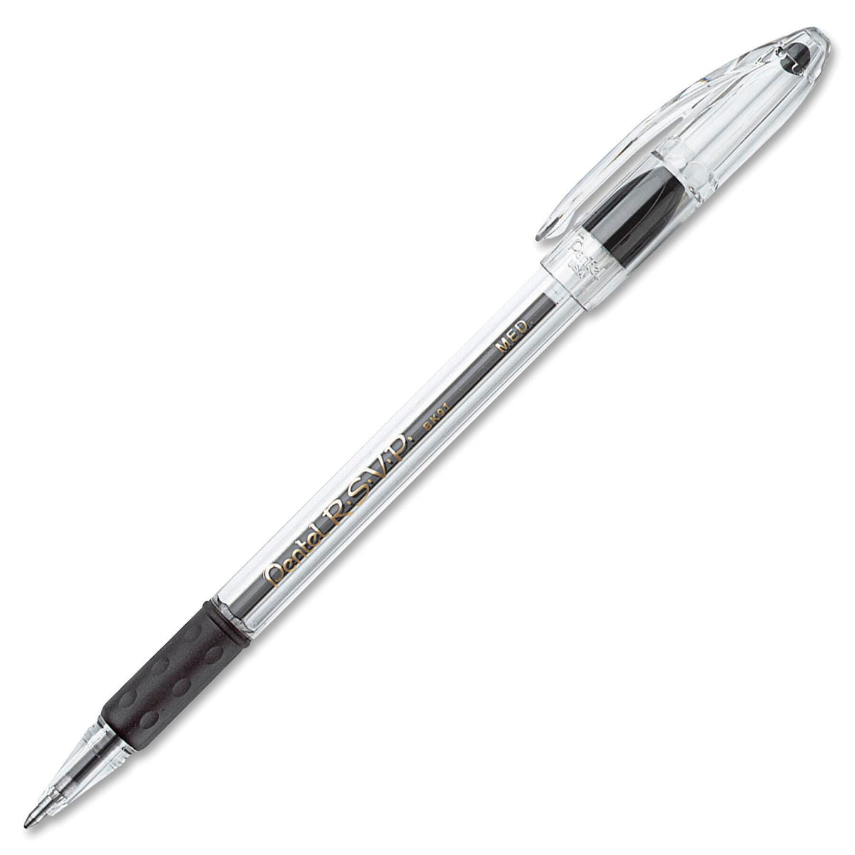 PEN BALLPOINT RSVP MEDIUM 1.0MM BLACK PACK OF 12
