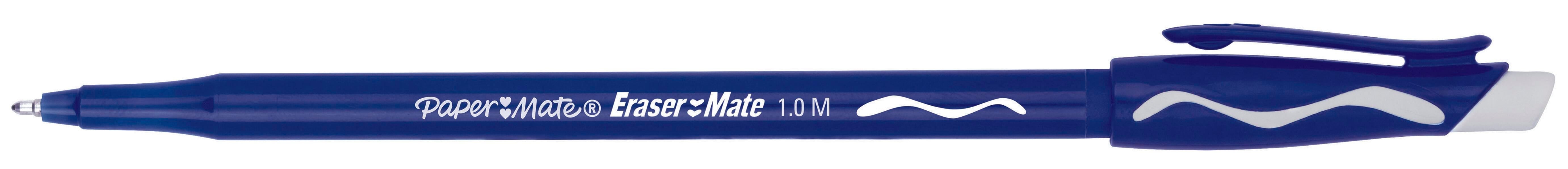 PEN BLUE BALLPOINT ERASERMATE MED PACK OF 12