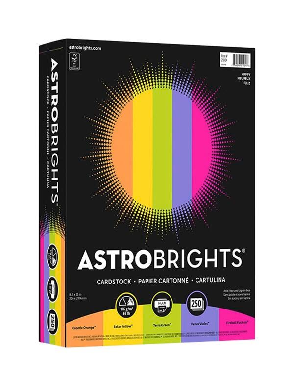 COLORED CARDSTOCK 8.5X11 PACK OF 250 ASSORTED HAPPY COLORS