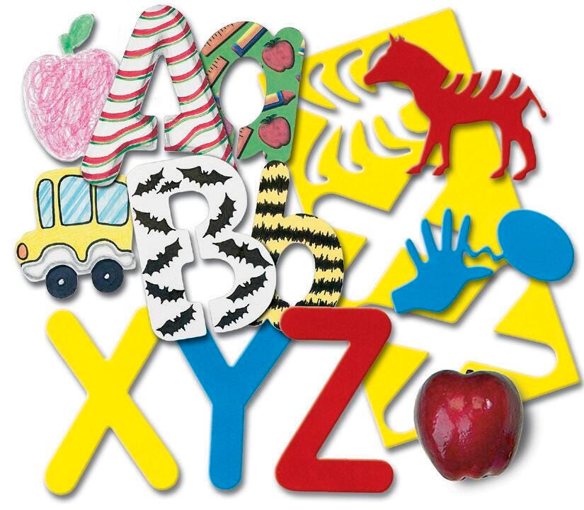 STENCILS BIG ALPHABET LETTERS SET OF 26