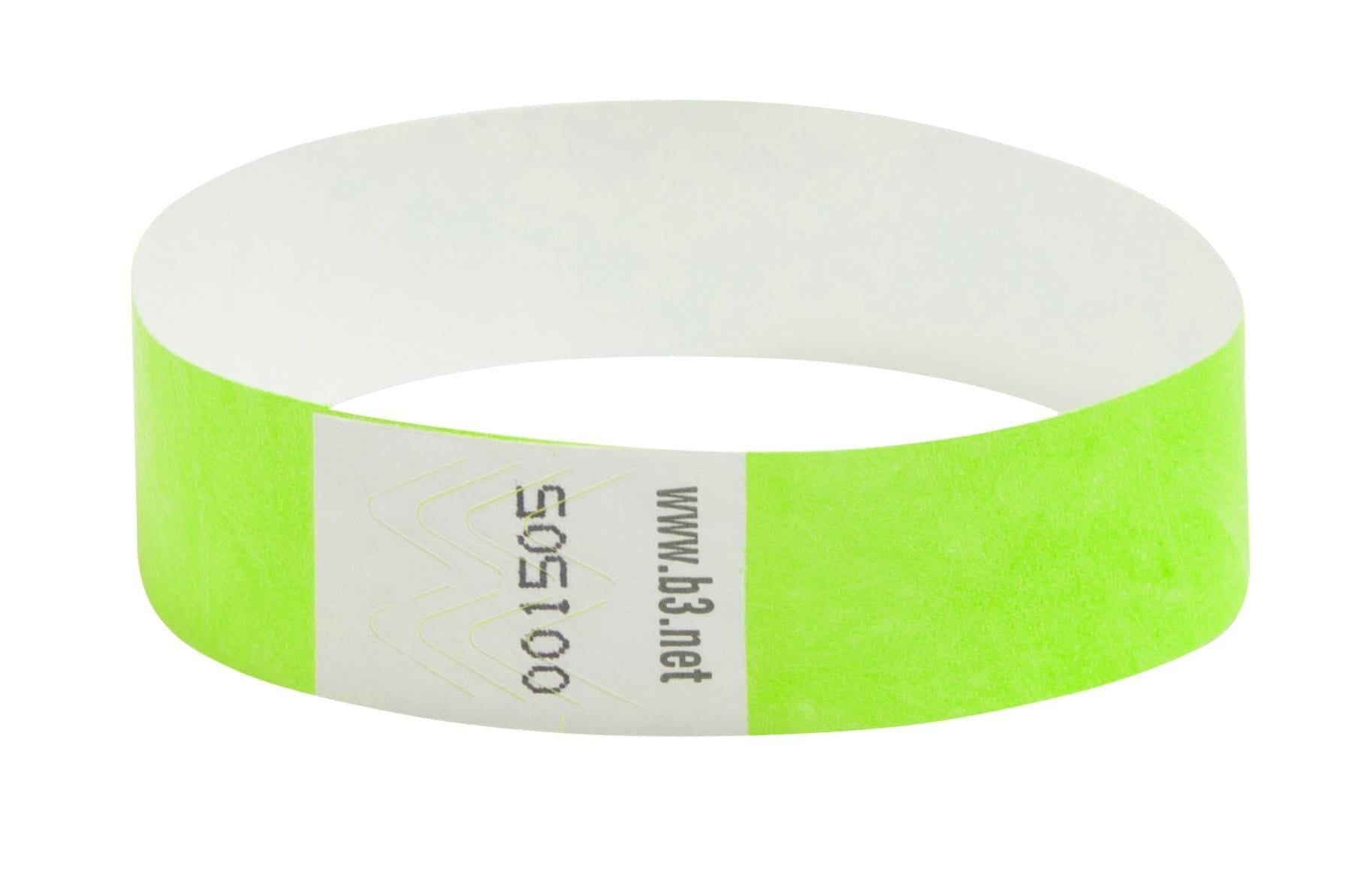 WRIST BAND TEAR RESISTANT 10X.75 GREEN BAU85060 PACK OF 100
