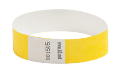 WRIST BAND TEAR RESISTANT 10X.75 YLW BAU85070 PACK OF 100
