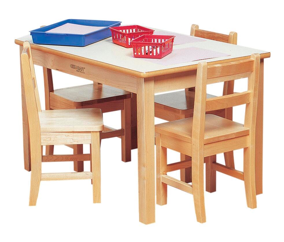 KIT TABLE 24 IN X 48 IN RECTANGULAR WITH 24 IN WOOD LEGS