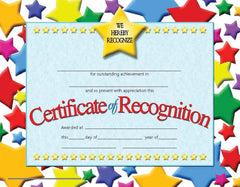 CERTIFICATES 8 1/2X11 RECOGNITION SET OF 30