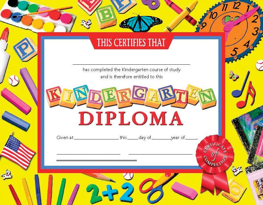 CERTIFICATES 8 1/2X11 KINDERGARTEN DIPLOMA SET OF 30