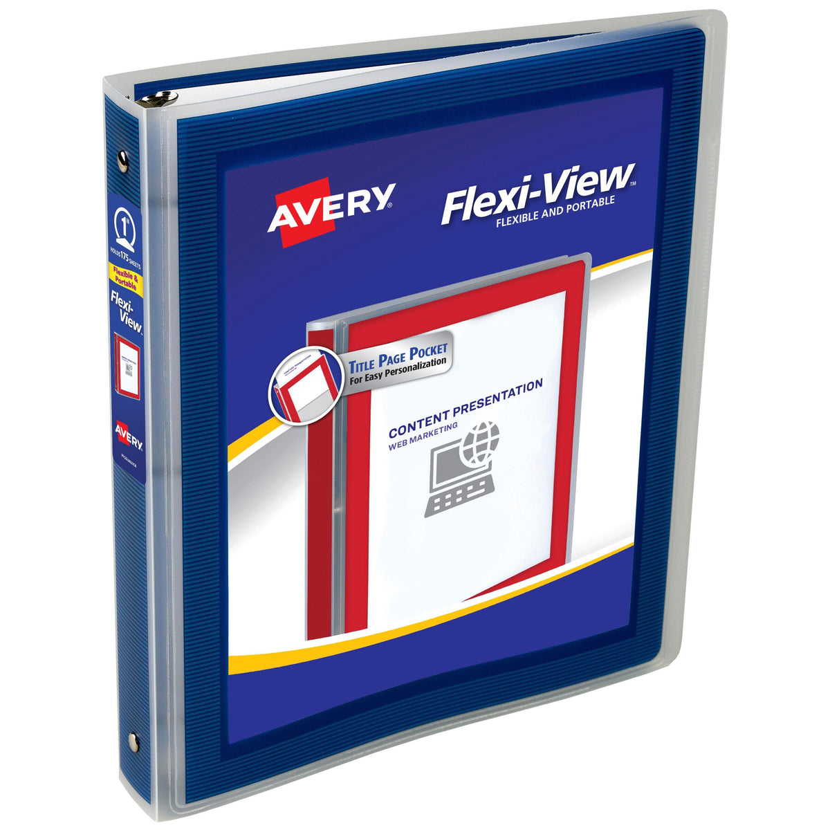 BINDER FLEXI-VIEW AVERY 1 IN ROUND RING NAVY AVE17685
