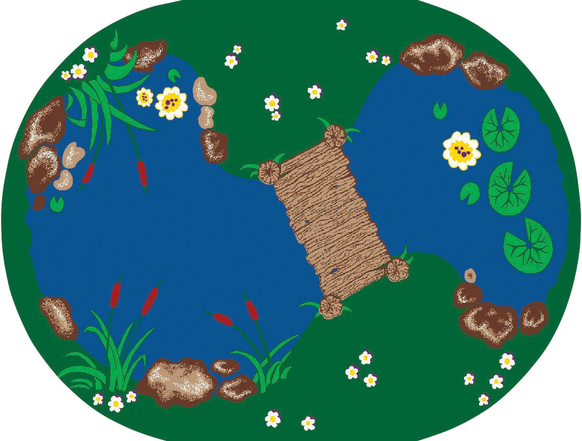 CARPETS FOR KIDS - PREMIUM THE POND - 5 FT 10 IN X 8 FT 4 IN OVAL