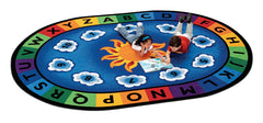 CARPETS FOR KIDS - PREMIUM SUNNY DAY LEARN AND PLAY - 6 FT 9 IN X 9 FT 5 IN OVAL - PRIMARY