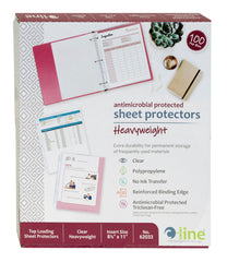 SHEET PROTECTOR ANTIMICROBIAL 8.5X11 IN CLEAR PK OF 100 CLI62033