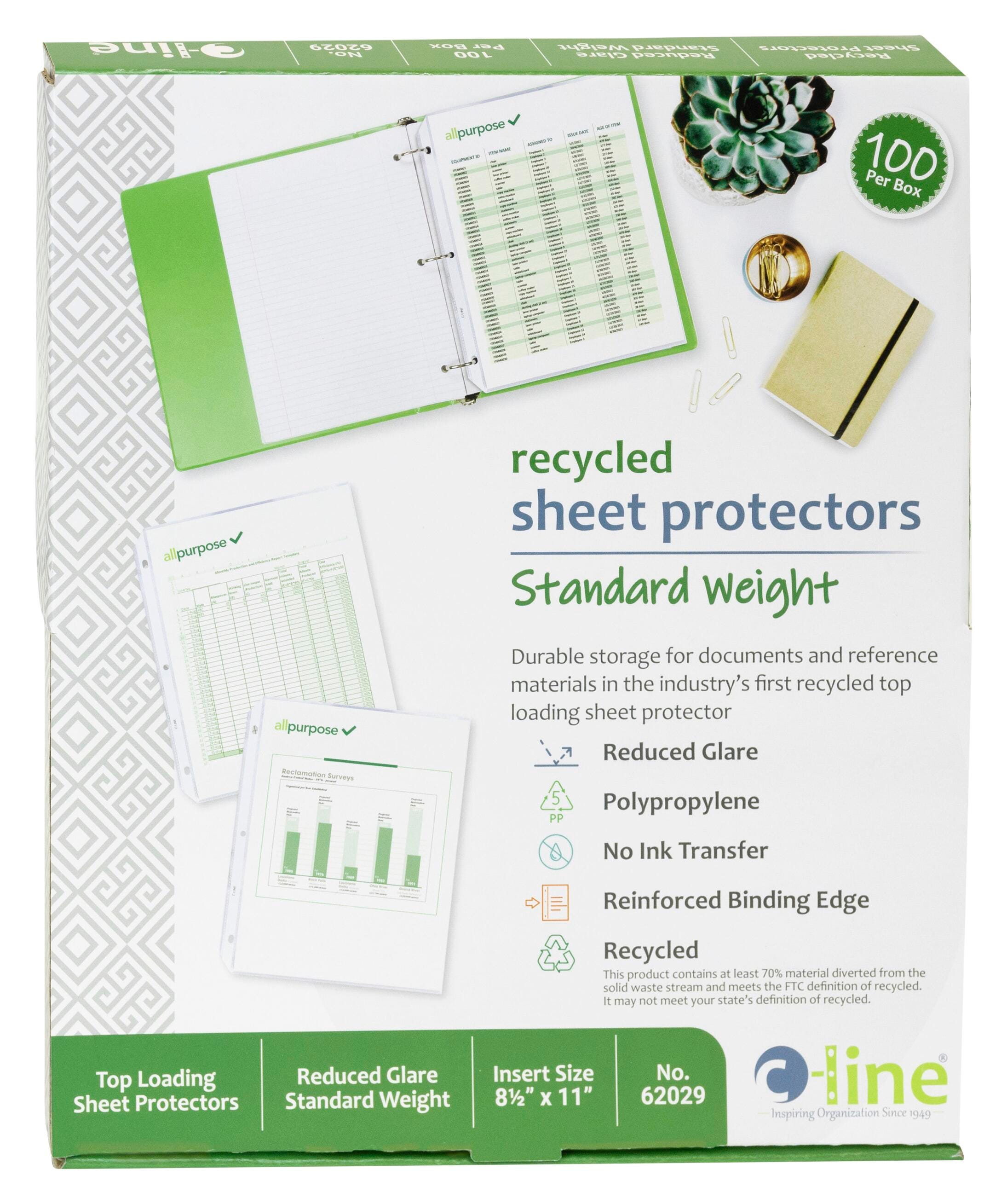 SHEET PROTECTOR TOP LOAD 8.5X11 IN CLEAR PK OF 100 CLI62029