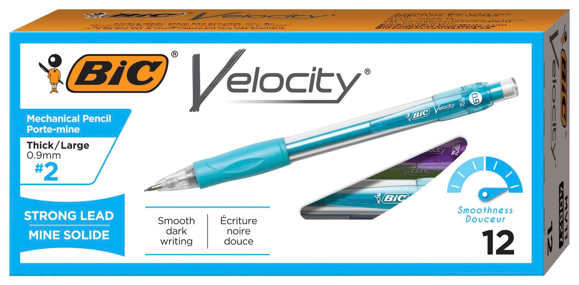 PENCIL MECHANICAL .9MM VELOCITY AQUA BARREL PACK OF 12