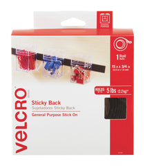 TAPE HOOK + LOOP VELCRO 3/4 X 15 FT ROLL BLACK