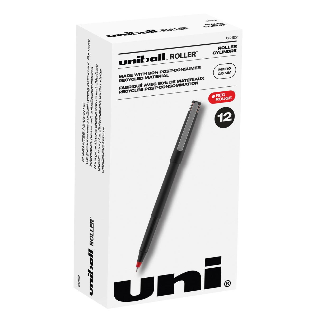 PEN RED ROLLER BALL UNI-BALL MICRO PACK OF 12
