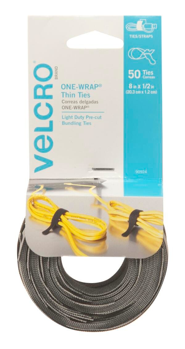 COMPUTER CABLE/CORD TIES REUSABLE VELCRO PK OF 50