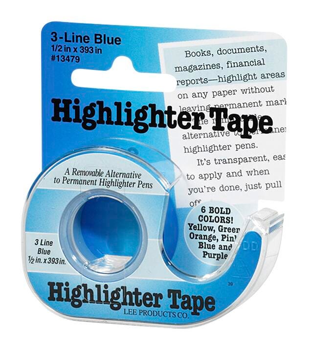 HIGHLIGHTER WIDE NOTE TAPE 1/2 X 393 IN BLUE